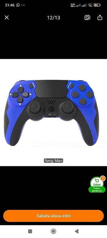mini tv box android: PS4/PS3/PC üçün simsiz oyun pulti - Model: DualShock tipli, Bluetooth — 3