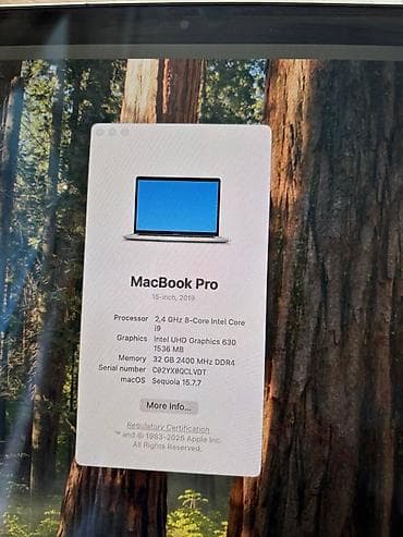 İşlənmiş Apple MacBook, 15.4 ", Intel Core i9, 512 GB, Ünvandan götürmə, Ödənişli çatdırılma, Rayonlara çatdırılma — 6