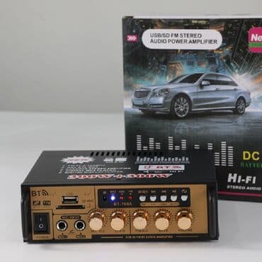 Pulsuz: Sesguclendiri usilitel amplifier USB Bluetooth aux FM radio mikrafon — 1