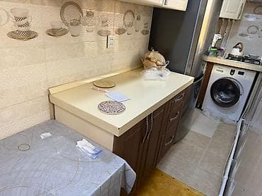 metbex skafi: Mətbəx üçün asma dolablar dəsti - Rəng: krem/şampan ağ - Material — 5