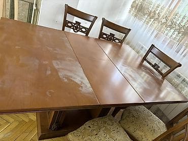Qonaq otağı üçün, Açılan, Kvadrat masa, 6 stul — 1