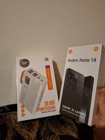 kiridit telefonlar: Redmi Note 14, 256 GB, rəng - Ağ, Zəmanət, Düyməli, Sensor — 5