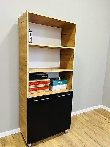 Açıq rəfli və aşağı hissəsi qapalı şkaf tipli kitablıq. - Material