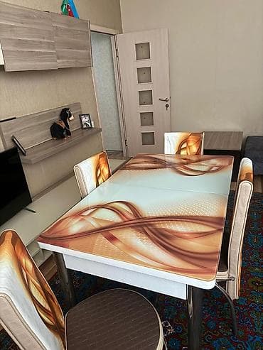 Mətbəx üçün, Açılan, Dördbucaq masa, 4 stul — 1