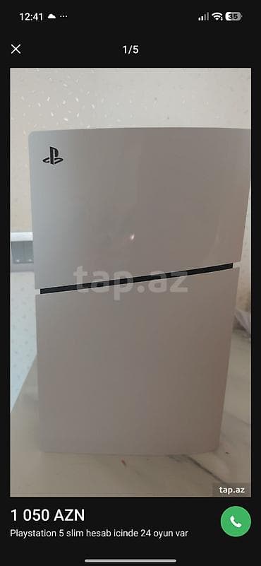 playstation 5 slim aksesuar: PlayStation 5 Slim oyun konsolu - Model: PS5 Slim (ağ korpus) - Arxa — 3