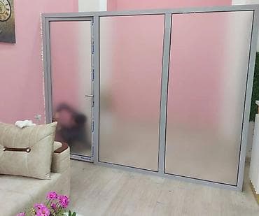 qapı tacı: Şüşə ara kesmeler plastik qapi pencereler cambalkon alminum işlerinin — 8