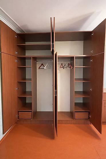 şifonerlər: 6 qapı, Qəhvəyi, Digər material, Açılan, Düz dolab — 2