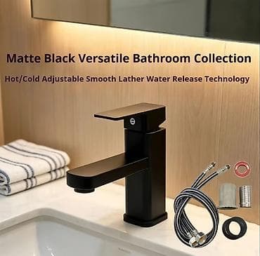 qozu: Məhsul: Mat Qara Modern Minimalist Hamam Lavabo Qarışdırıcısı — 2