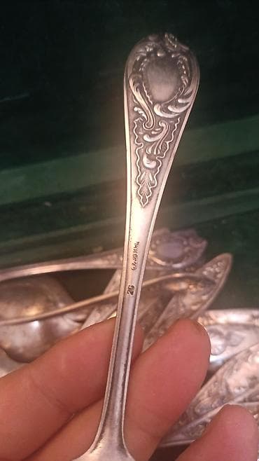 acar naboru satilir: Antik metal çəngəl–qaşıq dəsti - Klassik barok/rokoko üslubunda — 2