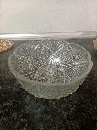 şuşə qab: Xrustal yeke meyvə şiriniyat üçün - Material: qalın şüşə (kristal — 2