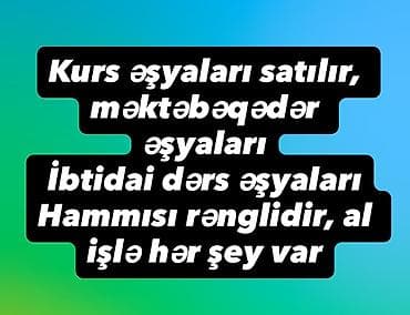 Kurs əşyaları satılır hər şey var 0702028131 lalafo.az -da Kurs əşyaları satılır hər şey var 0702028131