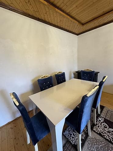 işçi masa: İşlənmiş, Açılmayan, Dördbucaq masa, 6 stul — 3