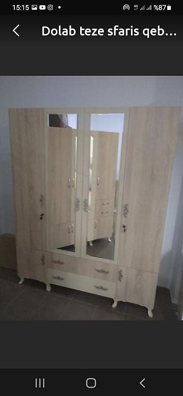 Düz dolab, Yataq otağı üçün, Şifonyer, Açılan, Korpuslu, 4 qapılı