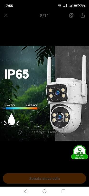 Wi‑Fi PTZ təhlükəsizlik kamerası 2 lensli audio in/out kamera 2.4G ve