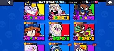 bas: Brawl Stars oyunu üçün inkişaf etmiş hesab - Kupa yolu: 54 616 (ən — 10