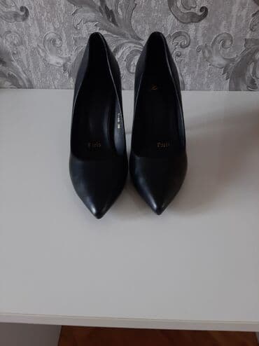 детские кожаные туфли: Туфли, Размер: 38, цвет - Черный, Б/у — 3