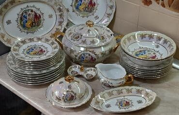 Qab-qacaq və mətbəx ləvazimatları: Nahar dəsti, Farfor, 6 nəfərlik, Çexiya — 7