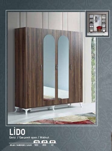 metbext dolabi: Yeni, Açılan, 4 qapılı Düz dolab, Qarderob, paltar dolabı, Türkiyə — 1