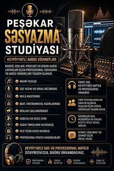 🎙 Peşəkar Səsyazma Studiyası | Keyfiyyətli Audio Xidmətlər Musiqi