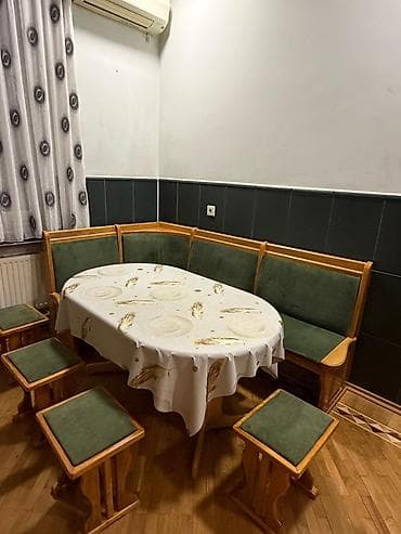 Mətbəx üçün, Açılmayan, Oval masa, 4 stul