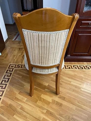 mətbəx stol stul: Mətbəx üçün, İşlənmiş, Qatlanmayan, rəng - Bej Stul — 2