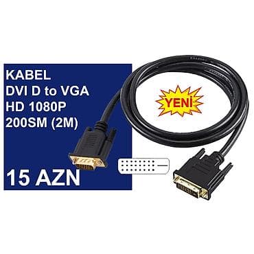 dvi kabel: DVİ Kabellər ⭐Display Port to DVİ D 1,8m 1080P 60HZ – 15 AZN ⭐DVİ D — 6