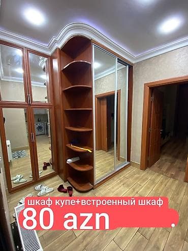 İşlənmiş, 2 qapılı, Güzgülü, Qəhvəyi, Taxta, Kupe, Düz dolab