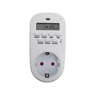 GET02A-GR. Həftəlik ayarlana biləcək rəqəmsal taymerli rozetka — 2
