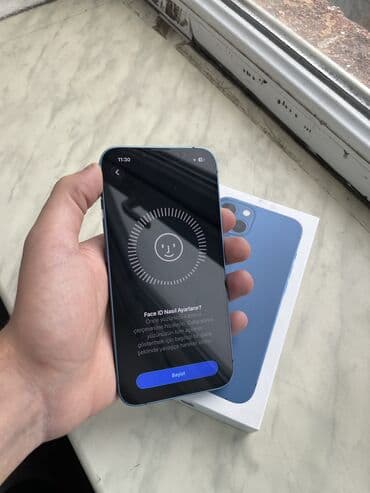 iphone 13 islenmis: IPhone 13, 128 GB, Blue Titanium, Zəmanət, Simsiz şarj, Face ID — 4