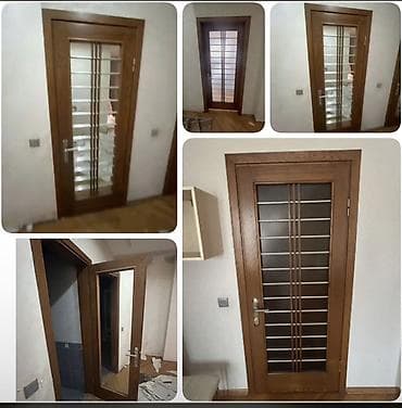 taxta otaqlar: Taxta interyer qapıları – şüşəli model palıd aqacından 5 ədədi 400 azn — 1