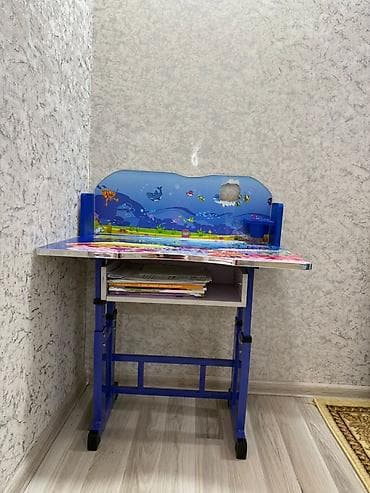 uşaq stol stul: Uşaq üçün masa-stul dəsti - Rəng: mavi tonlarda - Dizayn: dəniz — 2