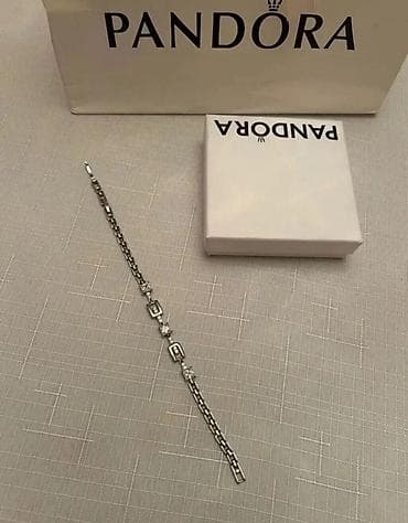 Бижутерия: Pandora bərk qolbaq – gümüş rəngdə, klassik sfera-klips qapaqlı model — 4