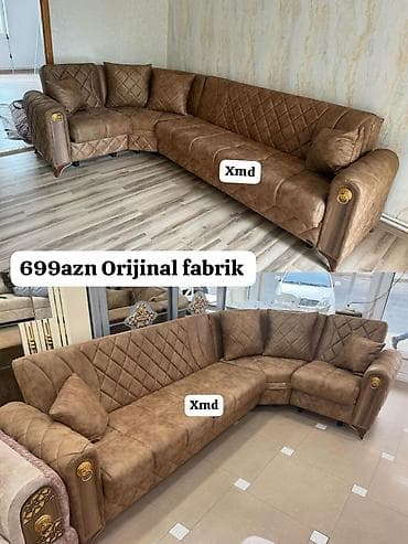 divan sekilleri: Künc divanı – “Orijinal fabrik”. Qiymət: 699 AZN. - L‑şəkilli dizayn — 1