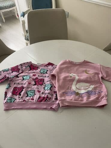 toxunma uşaq koftaları: Uşaq üçün 2 ədəd qız sweatshirt dəsti. - Rəng: çəhrayı tonları. - — 1