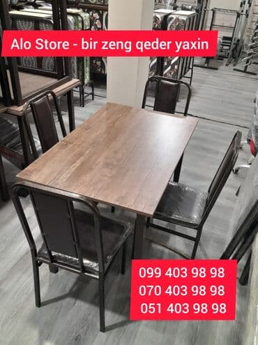 Audi: Mətbəx üçün, Açılmayan, Dördbucaq masa, 4 stul — 3