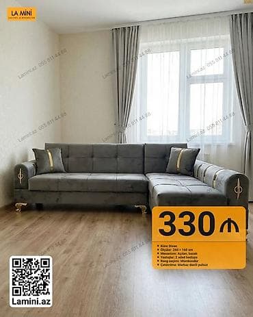 kreditle kunc divanlar: Künc divan – La Mini - Ölçülər: 260 × 160 sm - Mexanizm: Açılan — 1