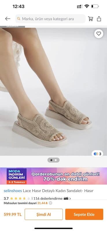 basanoşkalar 2024: Ölçü: 36, rəng - Bej, İşlənmiş — 1