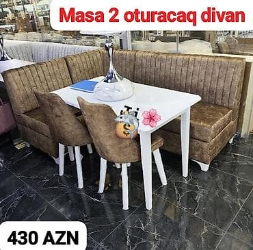 Mətbəx üçün, Açılmayan, Dördbucaq masa, 2 stul