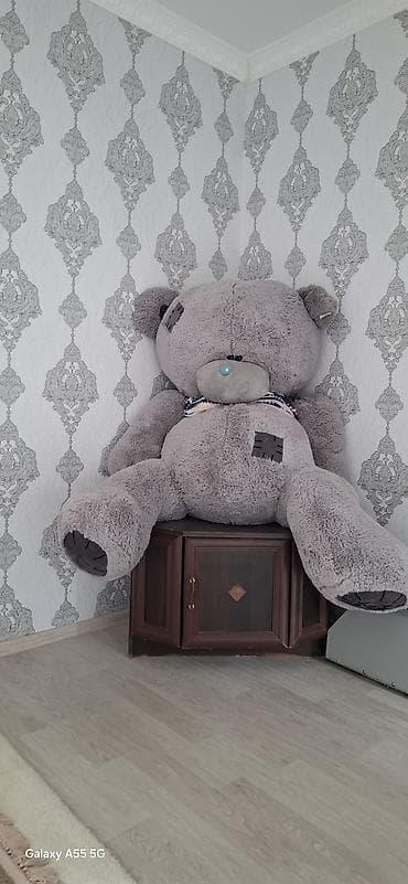 toy pudil: Böyük ölçülü yumşaq ayı oyuncaq - Rəng: boz - Yüksək ölçülü, iri — 1