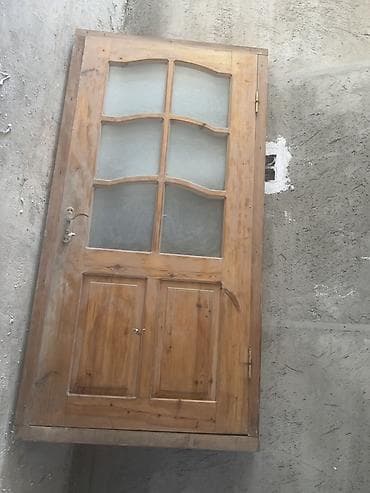 Şam agacindan Taxta giriş/qapı paneli – şüşəli model - Material — 2