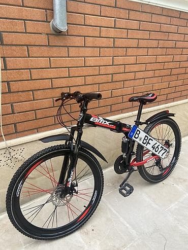 BMX GTR dağ velosipedi - Rəng: qara/qırmızı dizayn, BMx GTR loqosu -