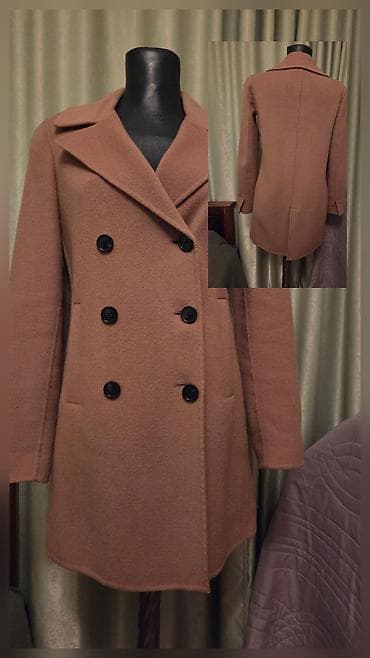 Qadın palto – qəhvəyi/karamel rəng - Üslub: ikiqat sıralı düyməli (6