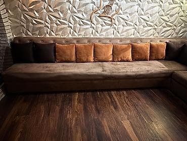 ev stulları: Künc divan, İşlənmiş, Açılmayan, Bazasız, Vеlur parça, Çatdırılma yoxdur — 2