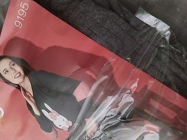 Gecəliklər: Qadın ev geyimi, pijama dəsti. - Tünd boz rəngli iki hissəli dəst — 2