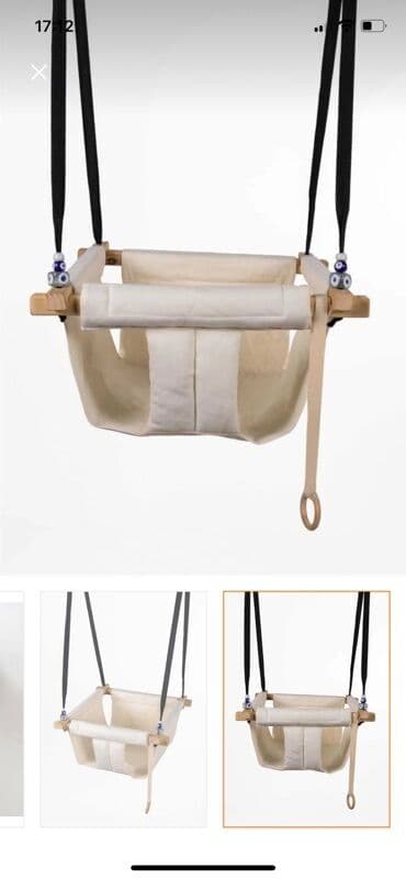 uşaq yelənçəyi: İşlənmiş, Oturacaq-yelləncək, Zontiksiz, Taxta — 6