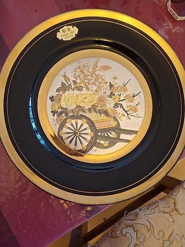 qara sam: Chokin Art dekorativ lövhə – 24K qızıl işləməli - Material — 1
