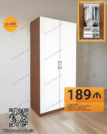 mini drel: 2 qapılı, Siyirməli, Rəngli, Digər material, Açılan, Düz dolab — 1