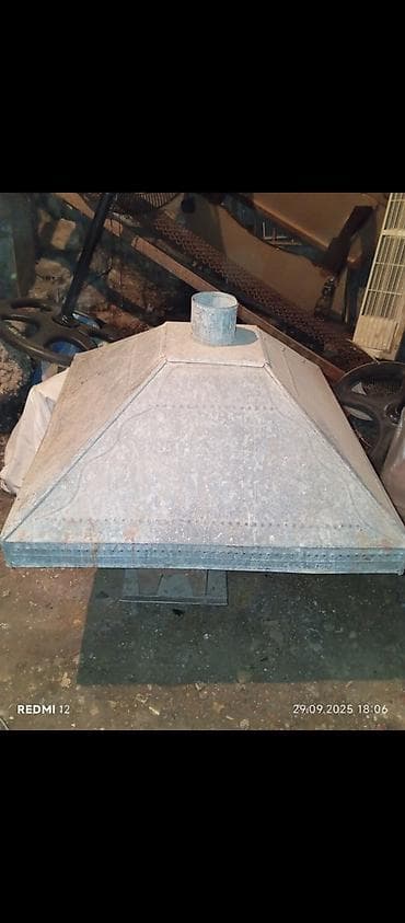 samovar almaq: Galvanizli baca başlığı (küləkdən qoruyucu papaq) - Material: qalın — 1