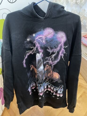 Üst geyimləri: Svitşot, Bershka, S, rəng - Qara — 2