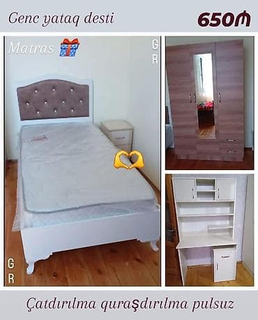 Qız üçün, Təknəfərlik çarpayı, Yazı masası, Dolab lalafo.az -da Qız üçün, Təknəfərlik çarpayı, Yazı masası, Dolab